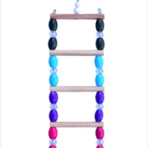 Bird Exercise Toy Ladder Beaded Wood Parakeet Parrot