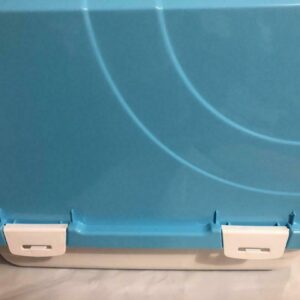 Hooded Cat Litter Box Swing Door Scoop Doorsill Odor Filter - Blue