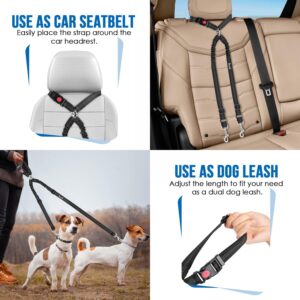 Double Dog Seat Belt Bungee Leash Reflective Adjustable Travel